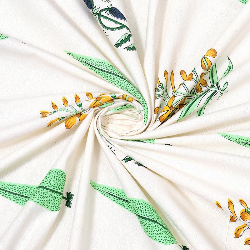 Buy Bilva Ethnic Cotton Comforter (White,Green) - 150 GSM Comforters & AC Quilts from Vaaree