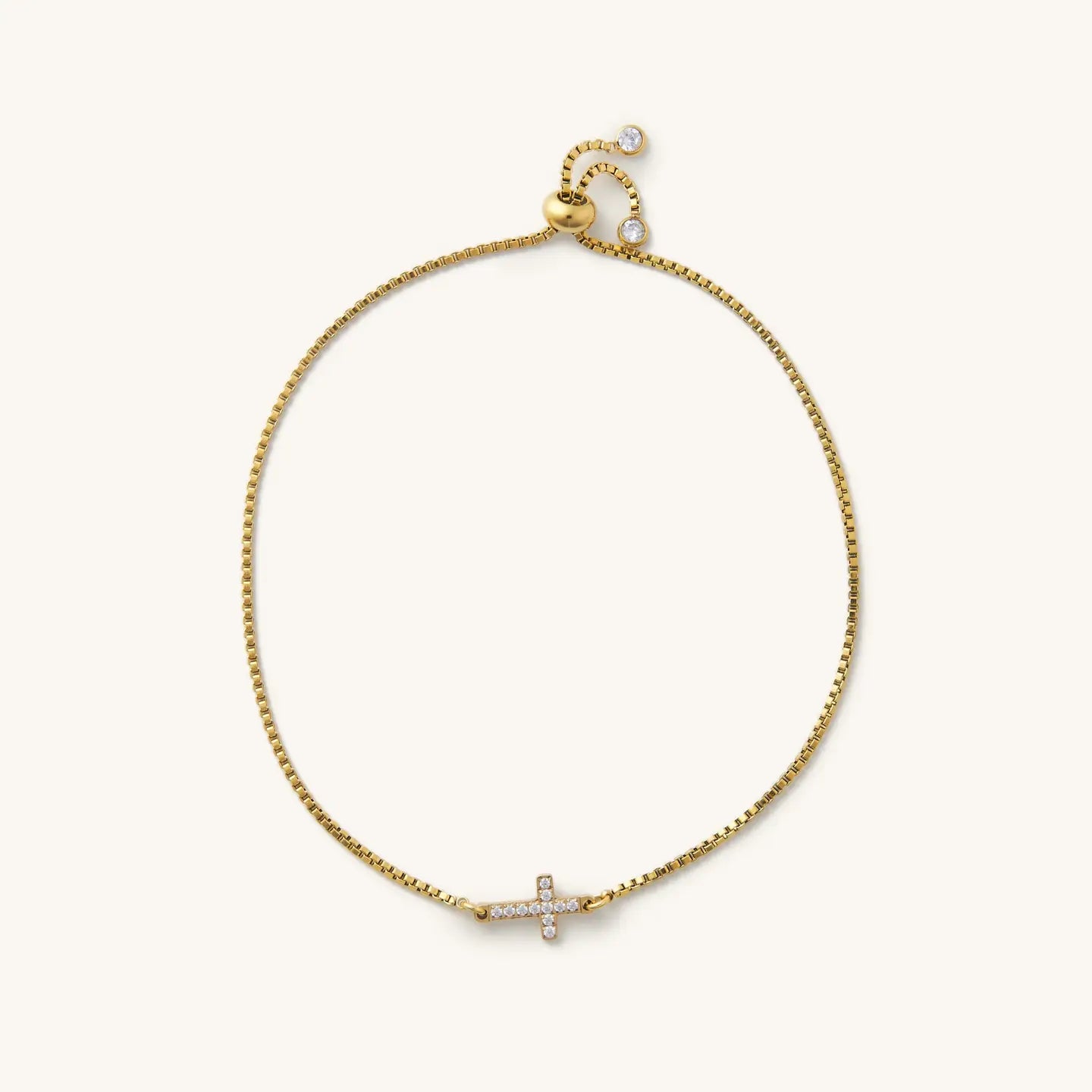 Nikki Smith - Chloe Gold Slider Bracelet, Cross