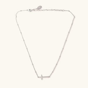 Nikki Smith- Silver Heavenly Cross Choker - Sage and Co.  