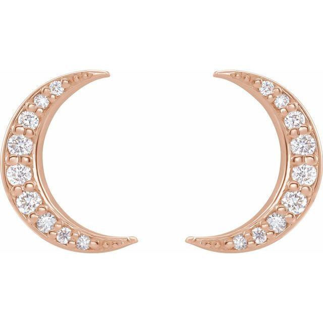 diamond crescent earrings