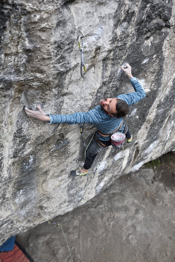Ben on Evilution (8c+) at Raven Tor © Ray Wood