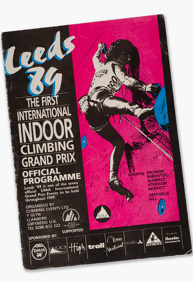 Programme for the first ever World Cup climbing competition.