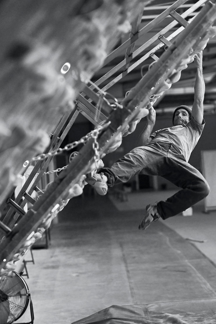  Patxi training on the Kilter Board © Ray Wood