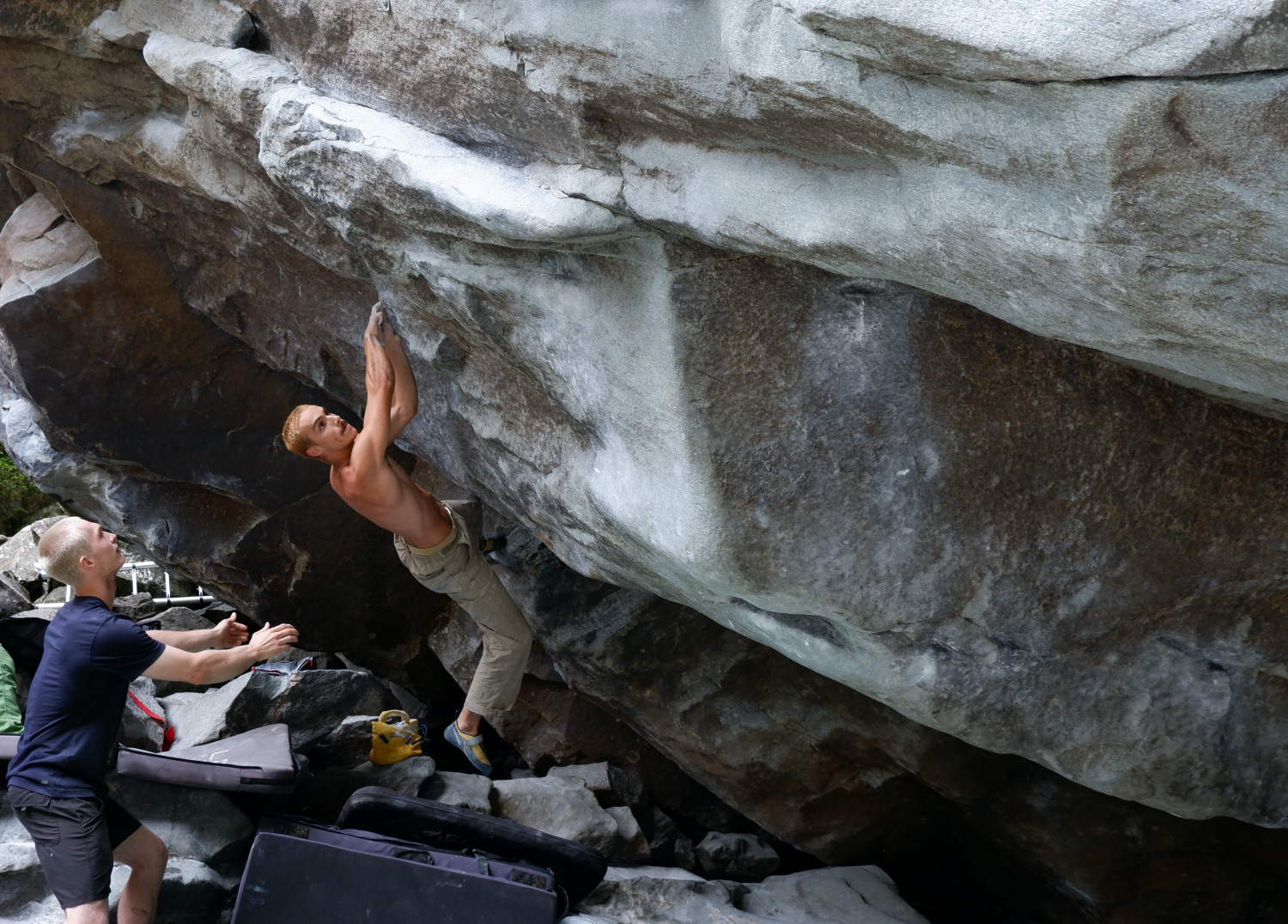Rhys on Nothing Changes in Magic Wood, Switzerland: his first real climbing trip abroad. © Craig Duncan