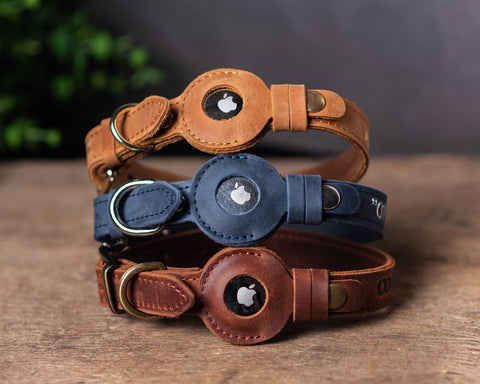 "Never Lost" Leather Dog Collars