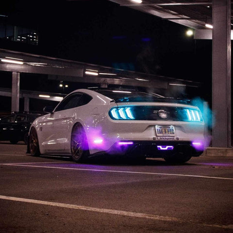 led tail lights on white mustang