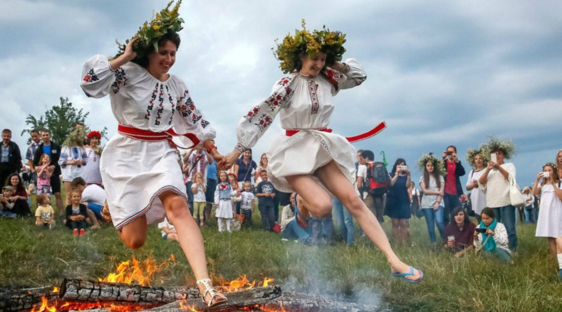 Slavic Native Faith - The best known and dramatic among numerous Slavic pagan fire ritual - jumping over the bonfire on the Kupala Night.