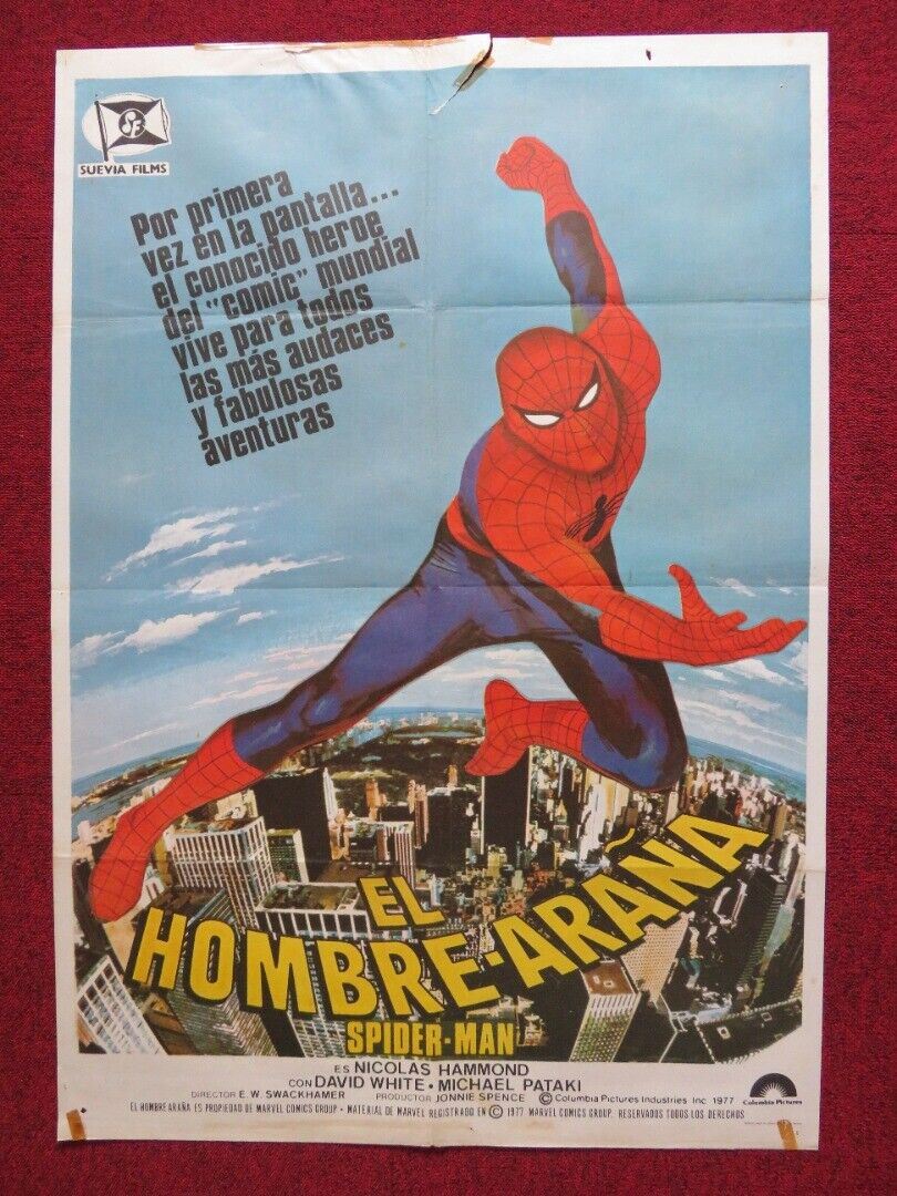 SPIDER-MAN SPANISH ROLLED POSTER NICOLAS HAMMOND ROBERT F. SIMON 1977 –  Rendezvous Cinema