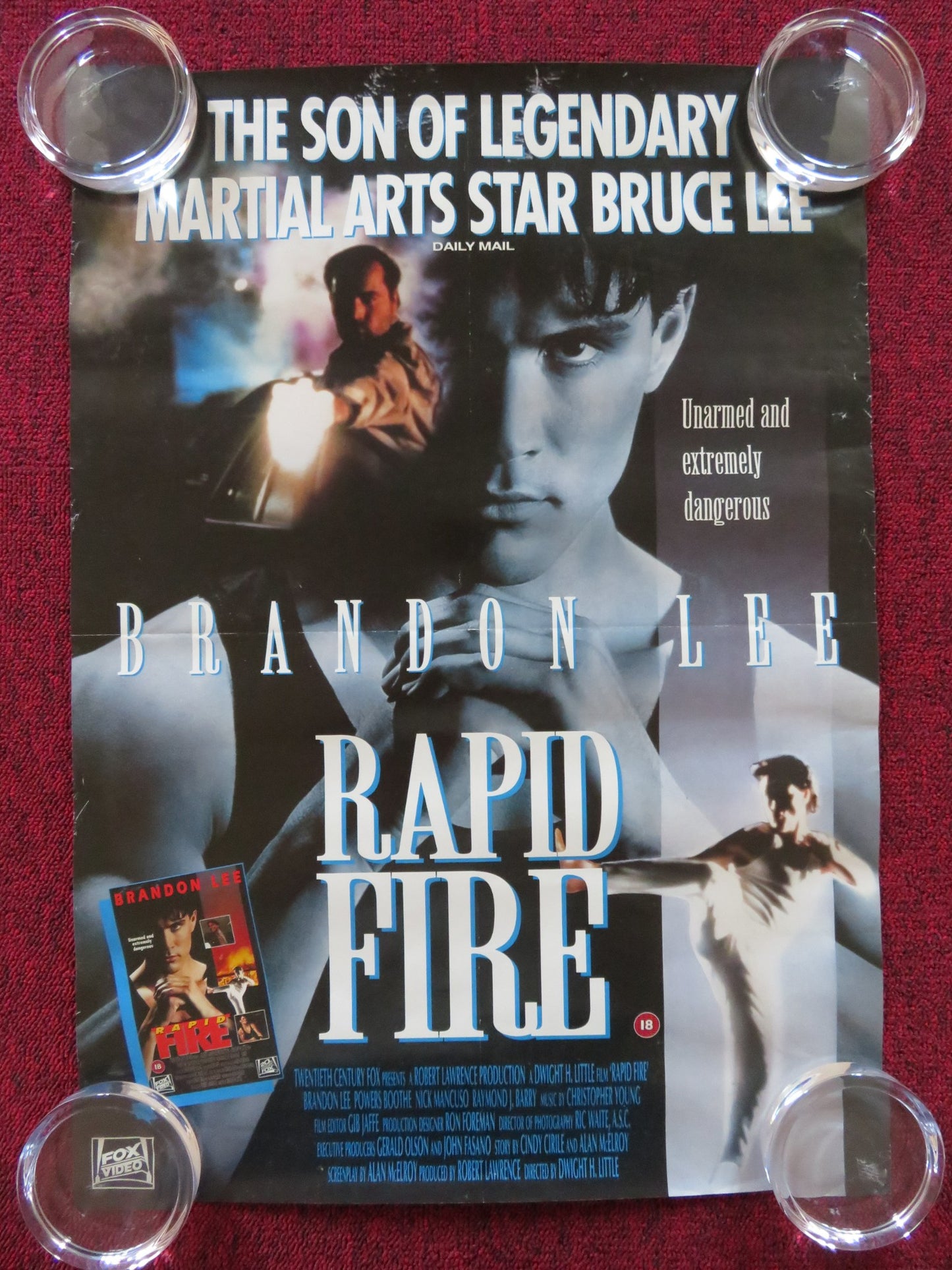 RAPID FIRE VHS VIDEO POSTER BRANDON LEE POWERS BOOTHE 1992 – Rendezvous  Cinema
