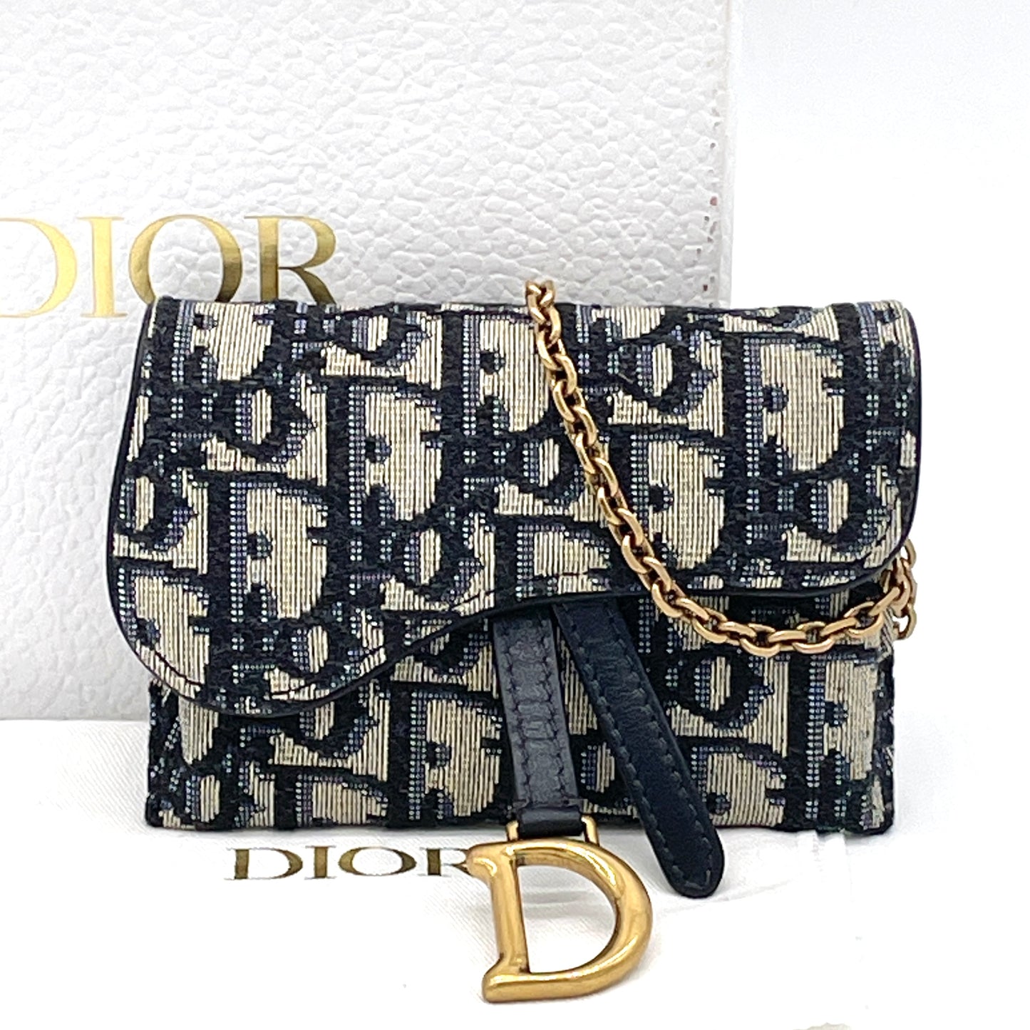 未使用】Dior オブリーク チェーンショルダーバッグ キャンバス