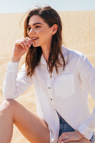 White linen shirt women