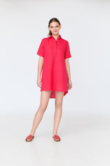 Red Short Linen Dress
