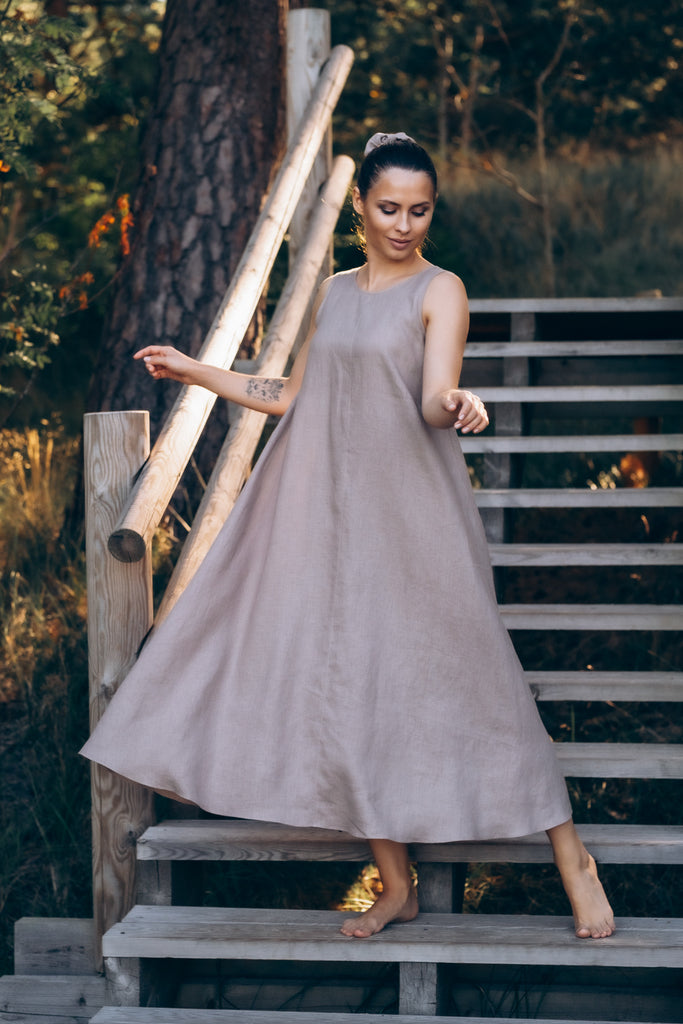 Marianne - Loose Linen Midi Dress | ANSE