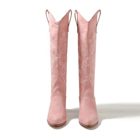 Bota-Feminina-Texana-Rosa-Modelo-Beutry-Resistente