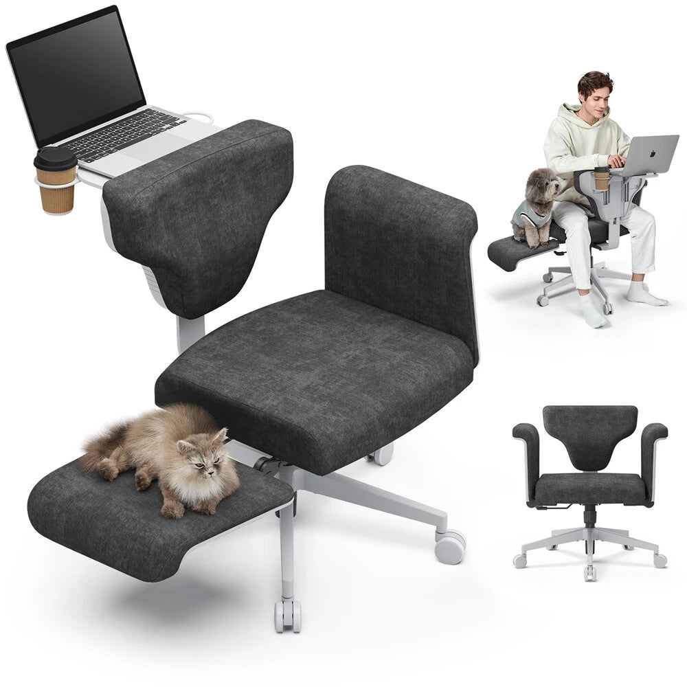 NEWTRAL FREEDOM-X FB Standard Edition With Armrests Multi-Posture Cross-Legged Chair Short Lint PU Wheel