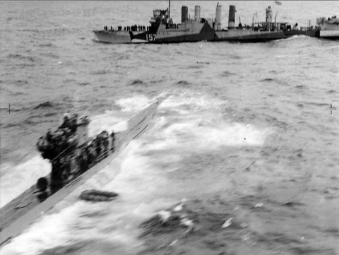 British Royal Navy boarding U-570 submarine