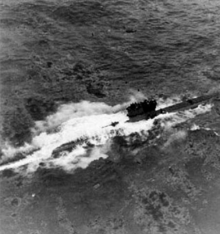 U-570 submarine crew in conning tower