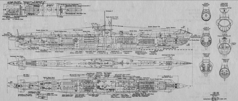 US Navy engineering drawings of U-570 submarine