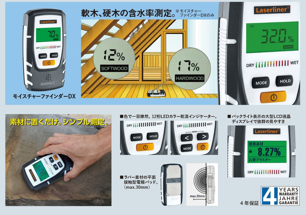 数量限定・即納特価!! モイスチャーファインダーDX 水分計 平面接触型