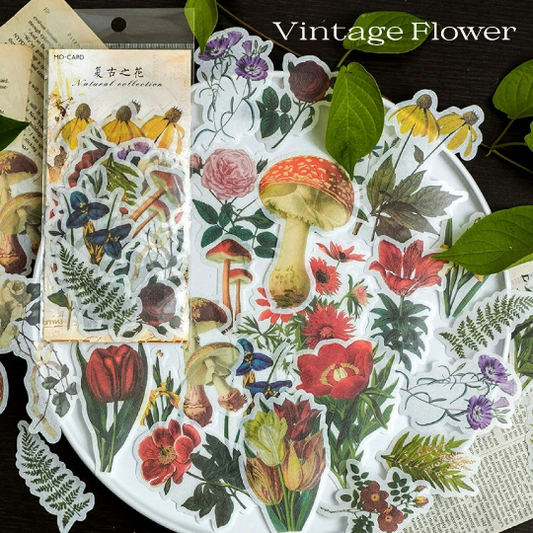 Large Leaf Washi Stickers 60 pcs, Junk Journal Ephemera, Botanical Plant  Flower Stickers for Art Journals, Travelers Notebooks - Printed Heron