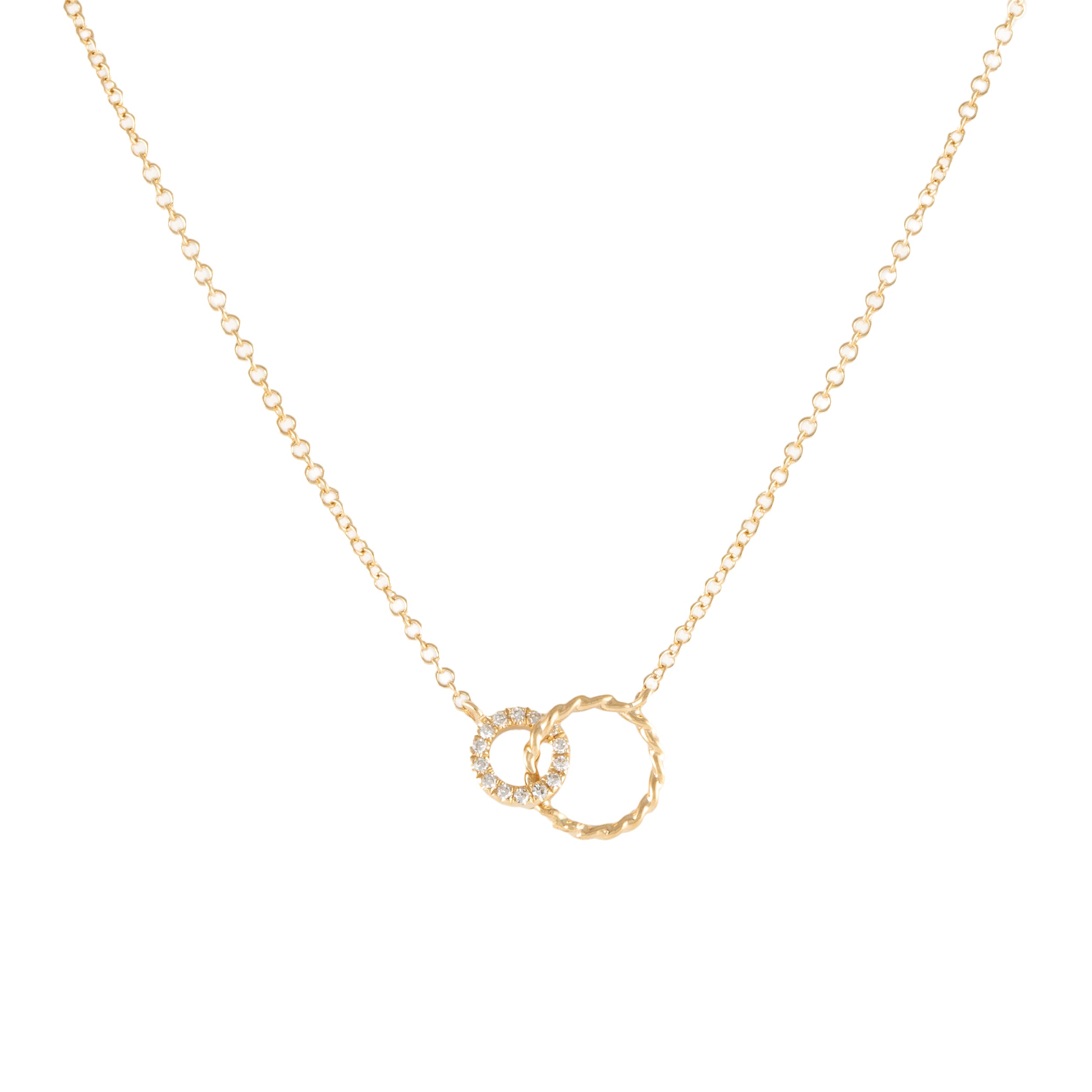 Sam's 9ct Rose Gold and 18ct White Gold Interlocking Circle Pendant
