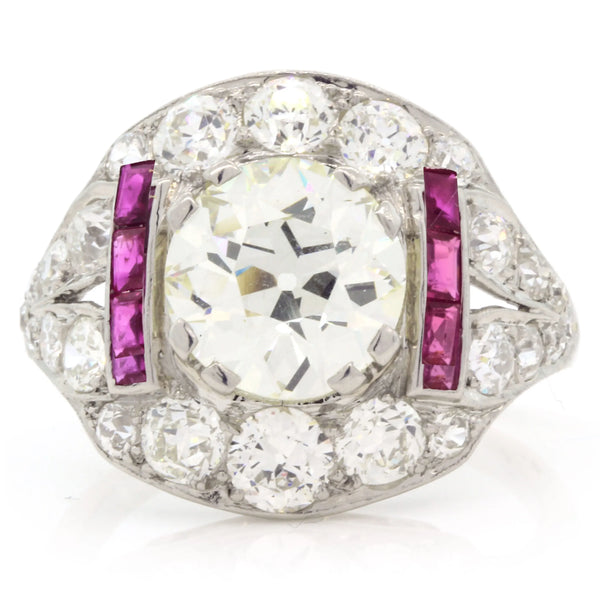 Art Deco diamond and ruby ring