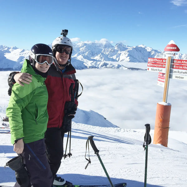 Lane and Kiley on ski slopes