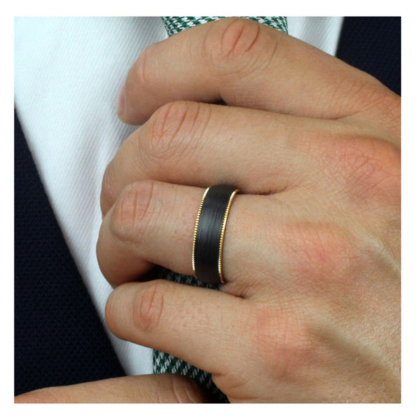 Charming Personality Men's Gold Band Ring