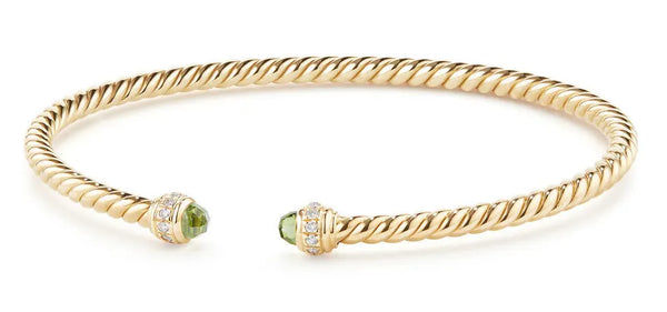 Green gemstone bracelet and yellow gold