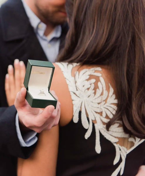 Diamond engagement ring in Schiffman's box