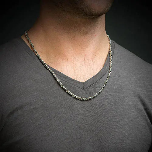 Men's silver necklace