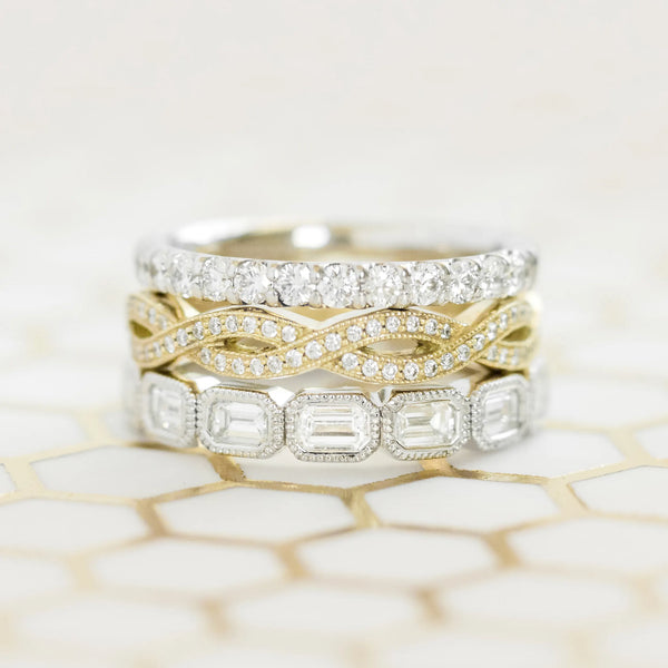 Three diamond wedding bands