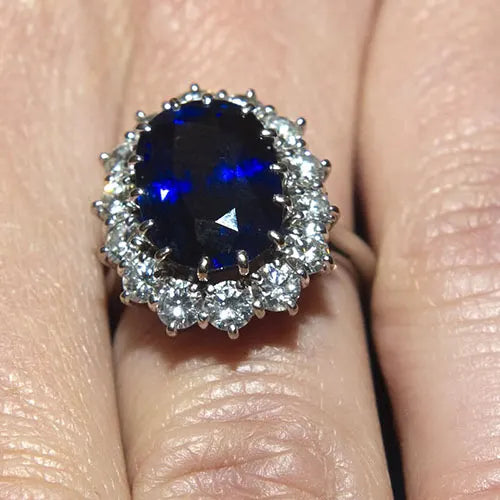 BLue princess diana ring