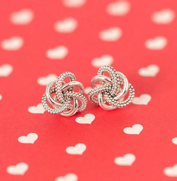 Lagos Love knot silver earrings 