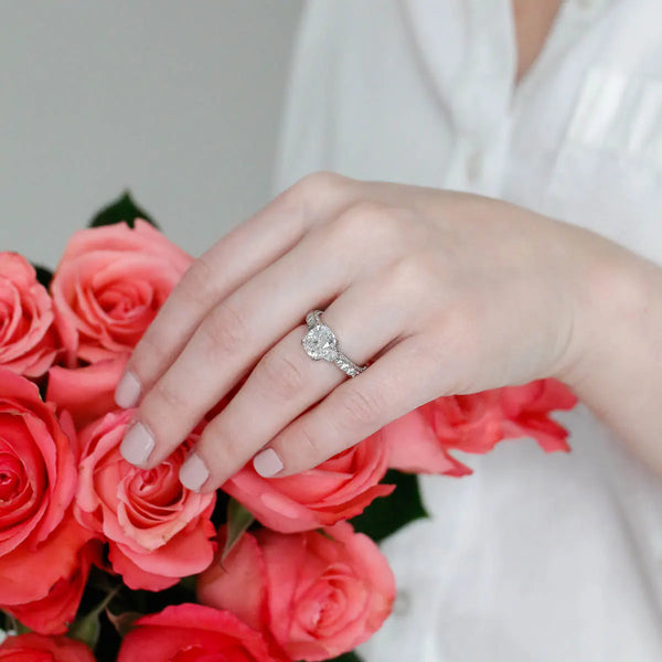 Diamond ring with roses