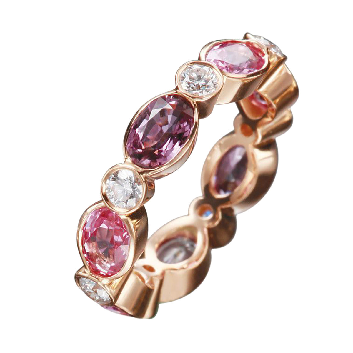 Cable Collectibles® Ribbon Necklace in 18K Rose Gold with Pavé Pink  Sapphires