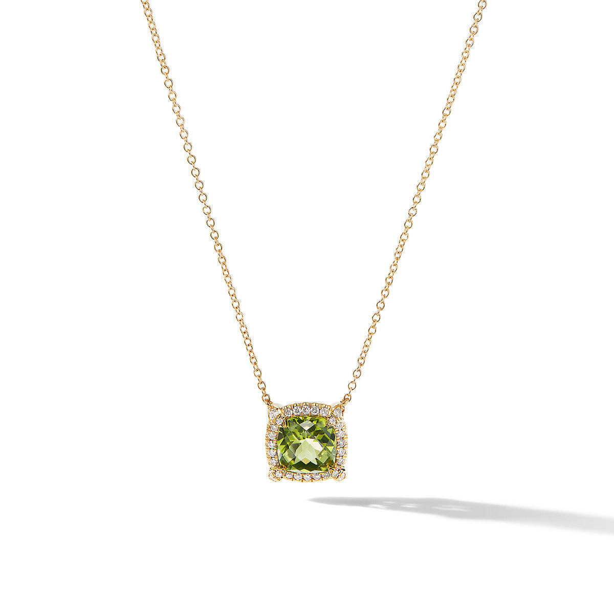David Yurman Cable Collectibles® Emerald Green Enamel Charm Necklace with  18K Yellow Gold and Diamond