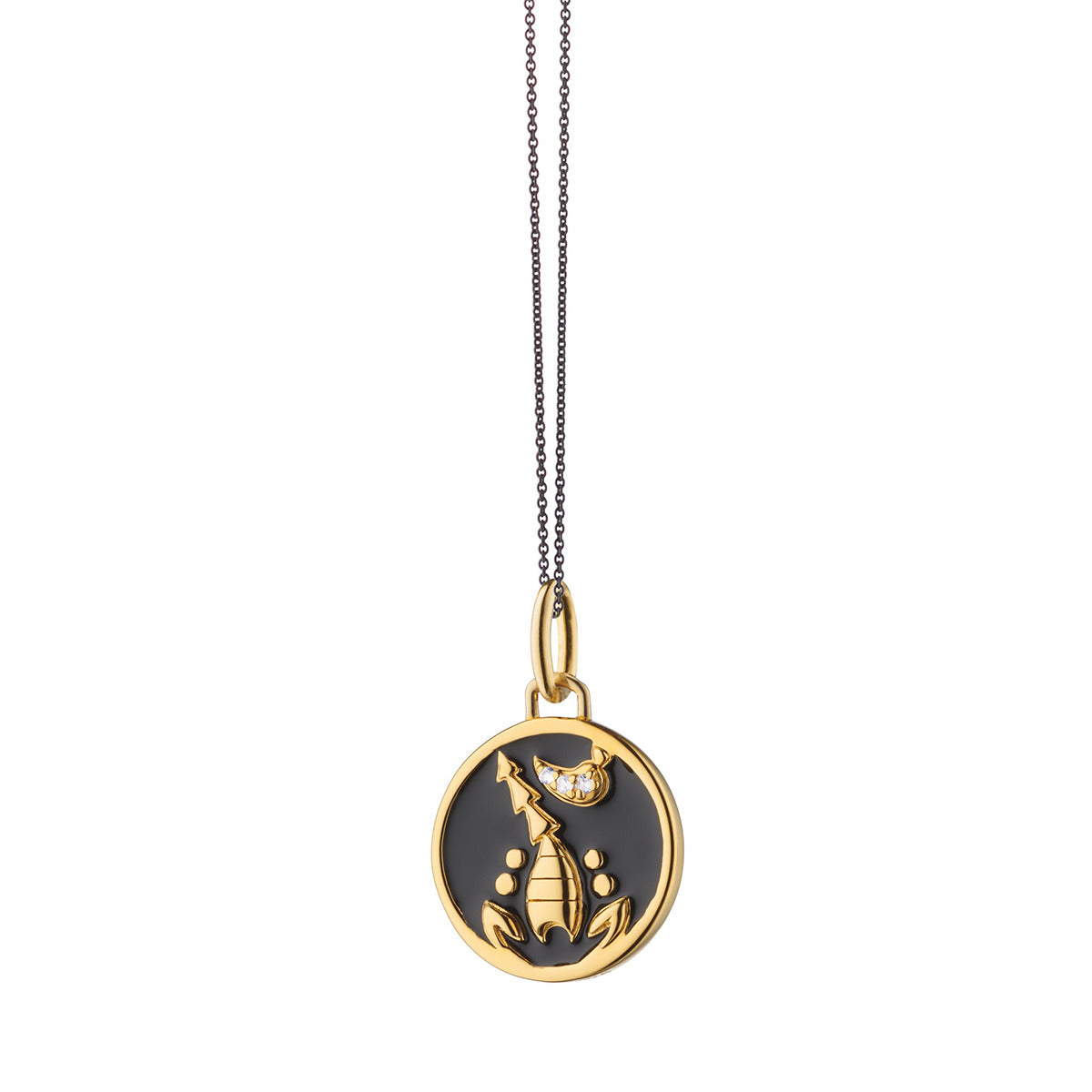 Black Enamel Vermeil and Rock Crystal Locket | Monica Rich Kosann