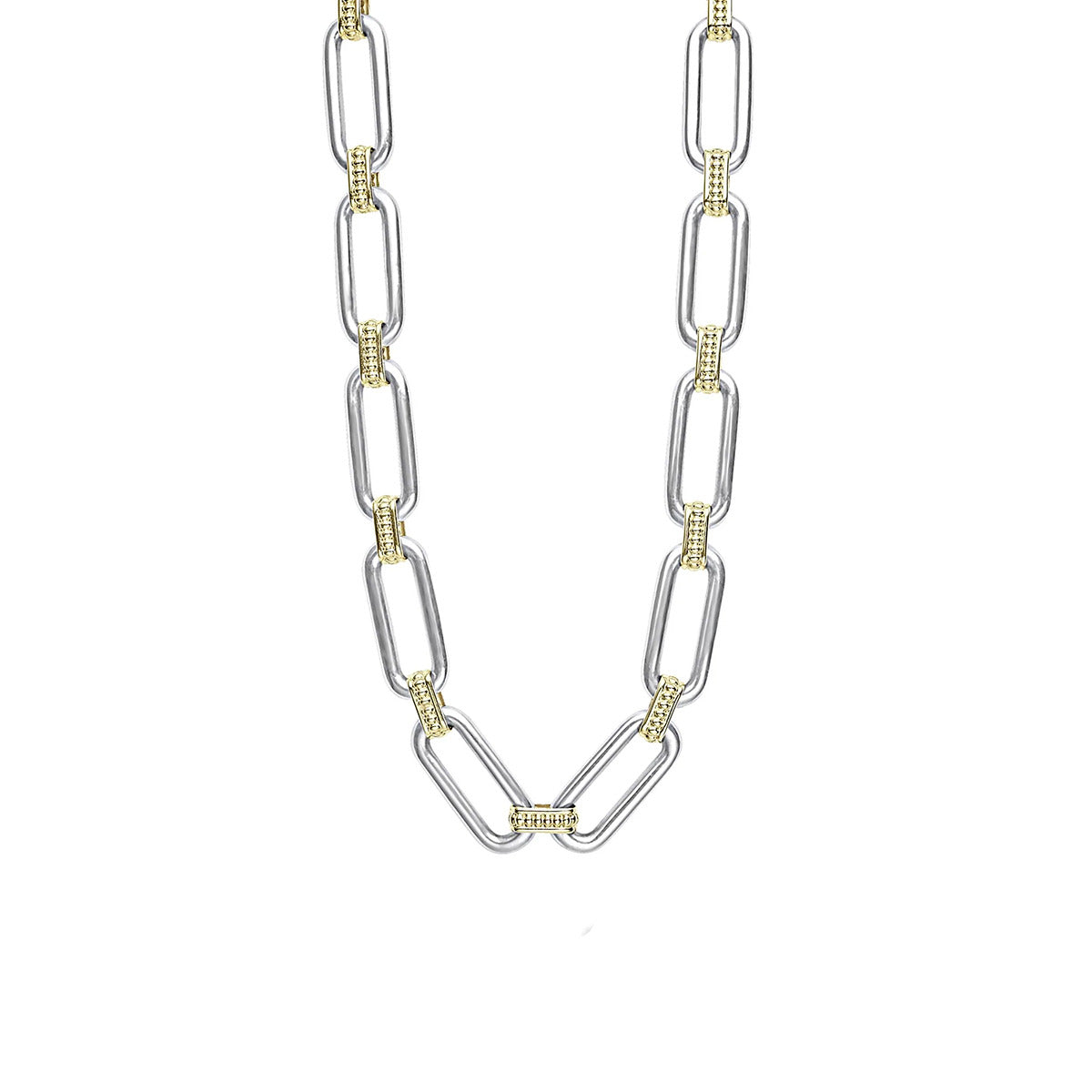 Two-Tone Iced Ball Chain, Size 18, 14K White - The GLD Shop