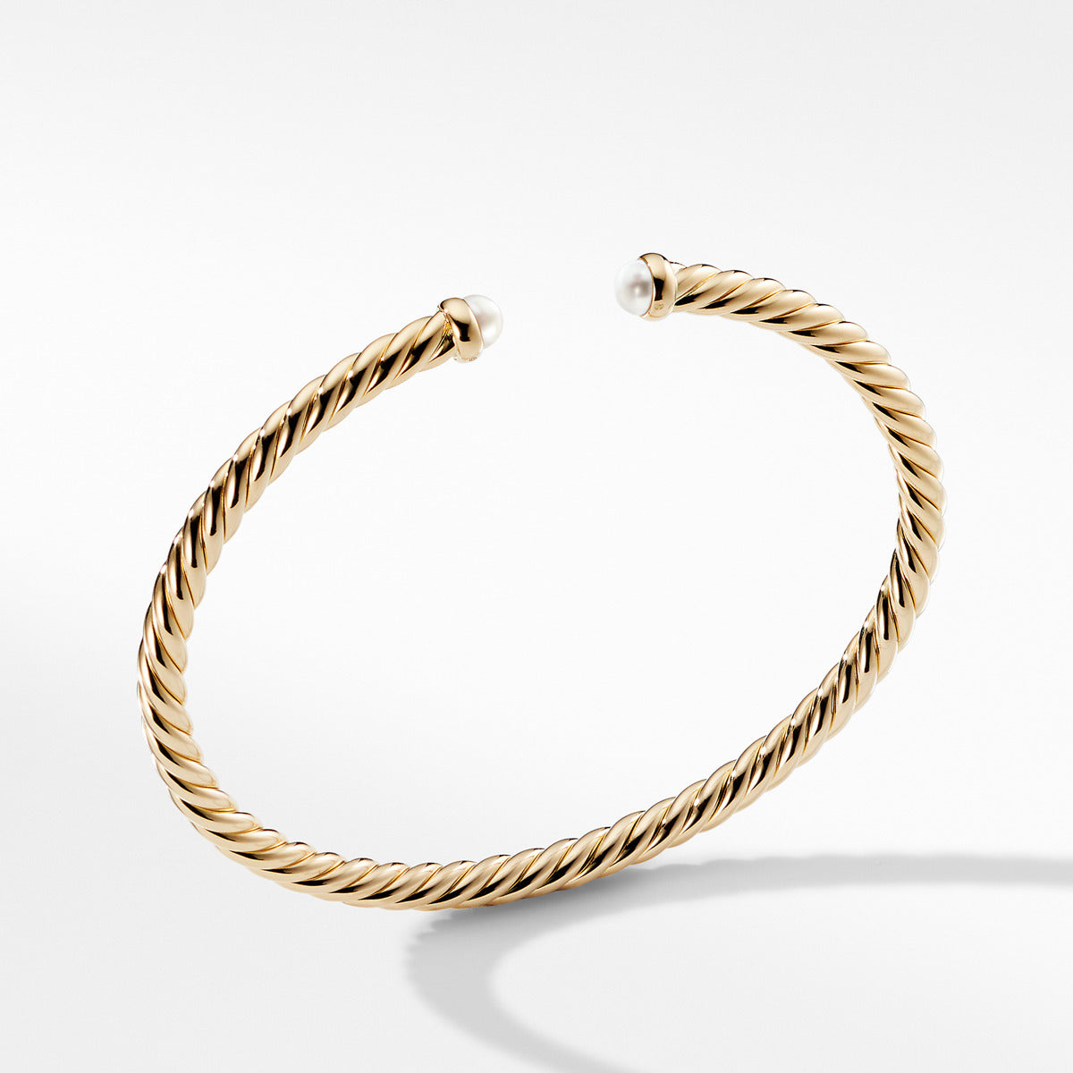 Cable Spira Bracelet with Pearls in 18K Gold