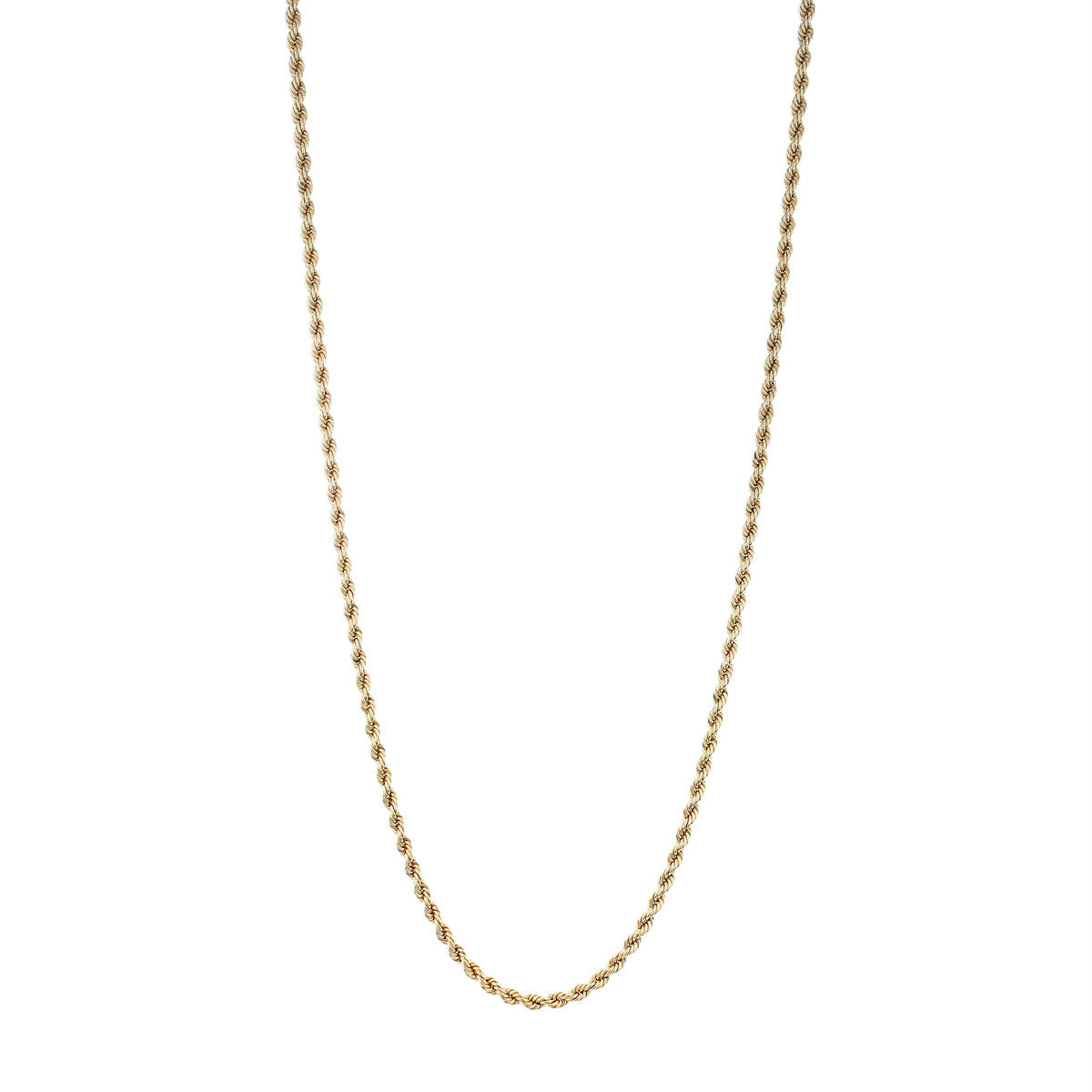14K Solid Gold Rope Necklace | Couple's Chain Necklaces for Men in 14K Gold