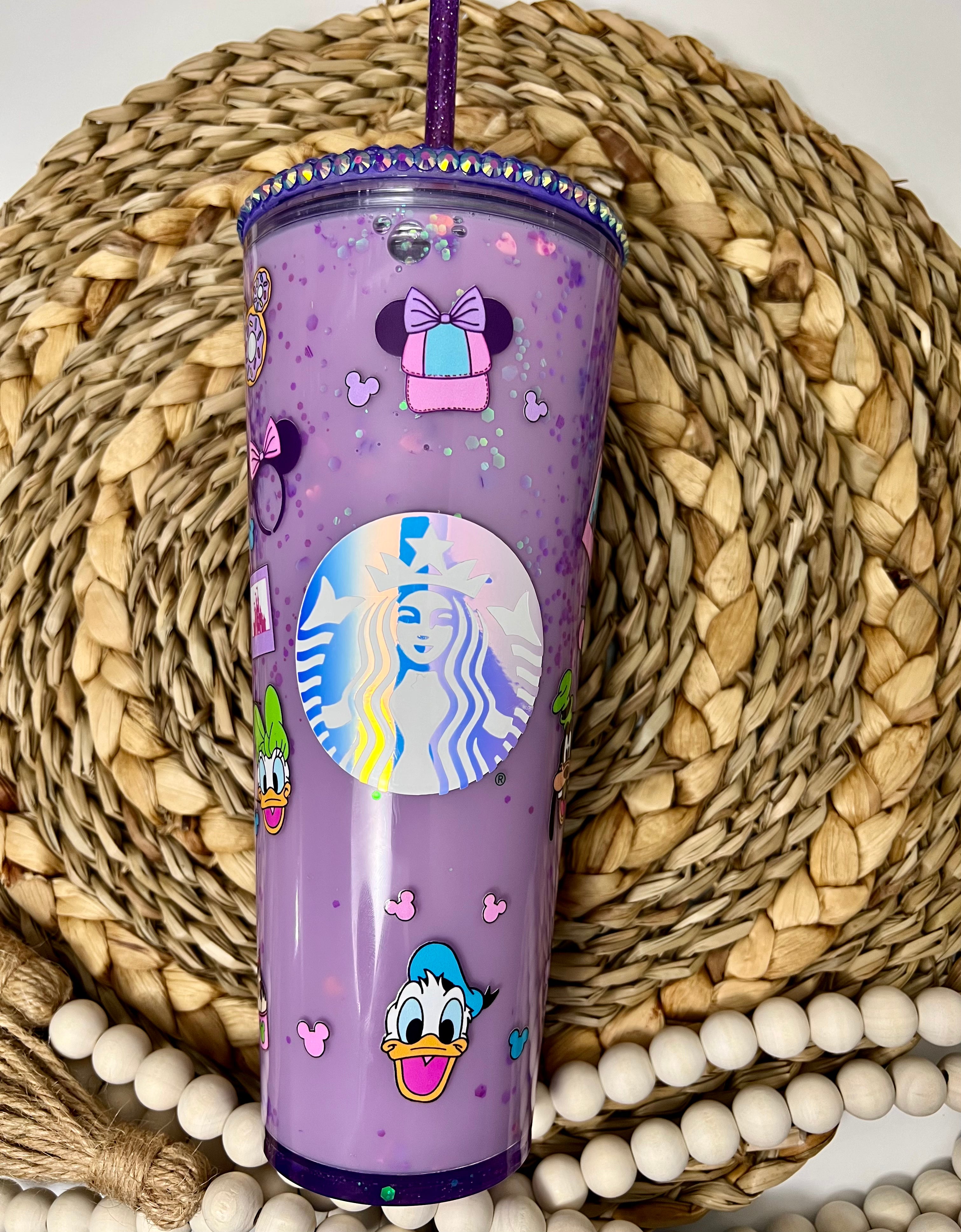 Lavender snowglobe tumbler