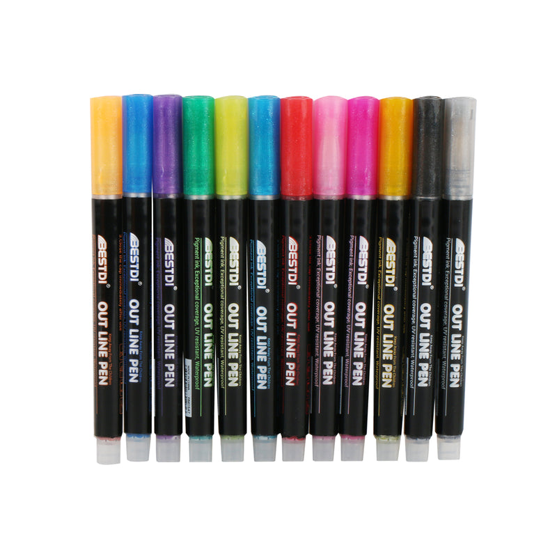 Kaliber Arrangement Roman BESTDI OUT LINE PEN 12 COLOURS