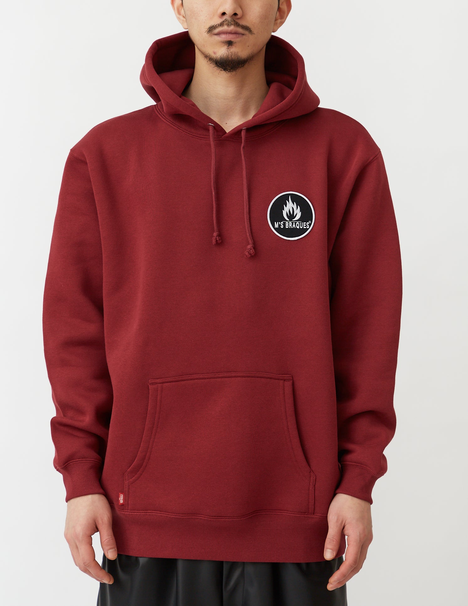 M'S BRAQUES Patch Hoodie white/black/burgundy