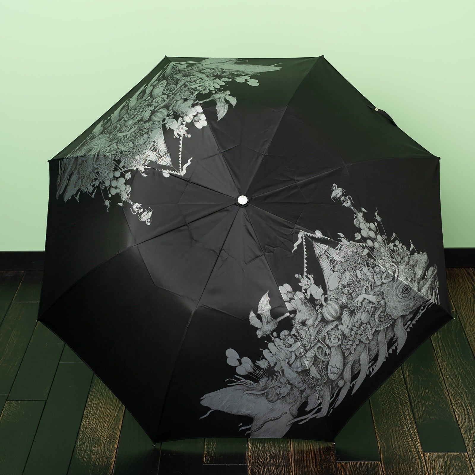 定番の冬ギフト ヒグチユウコ CIRCUS メインビジュアル 折りたたみ傘