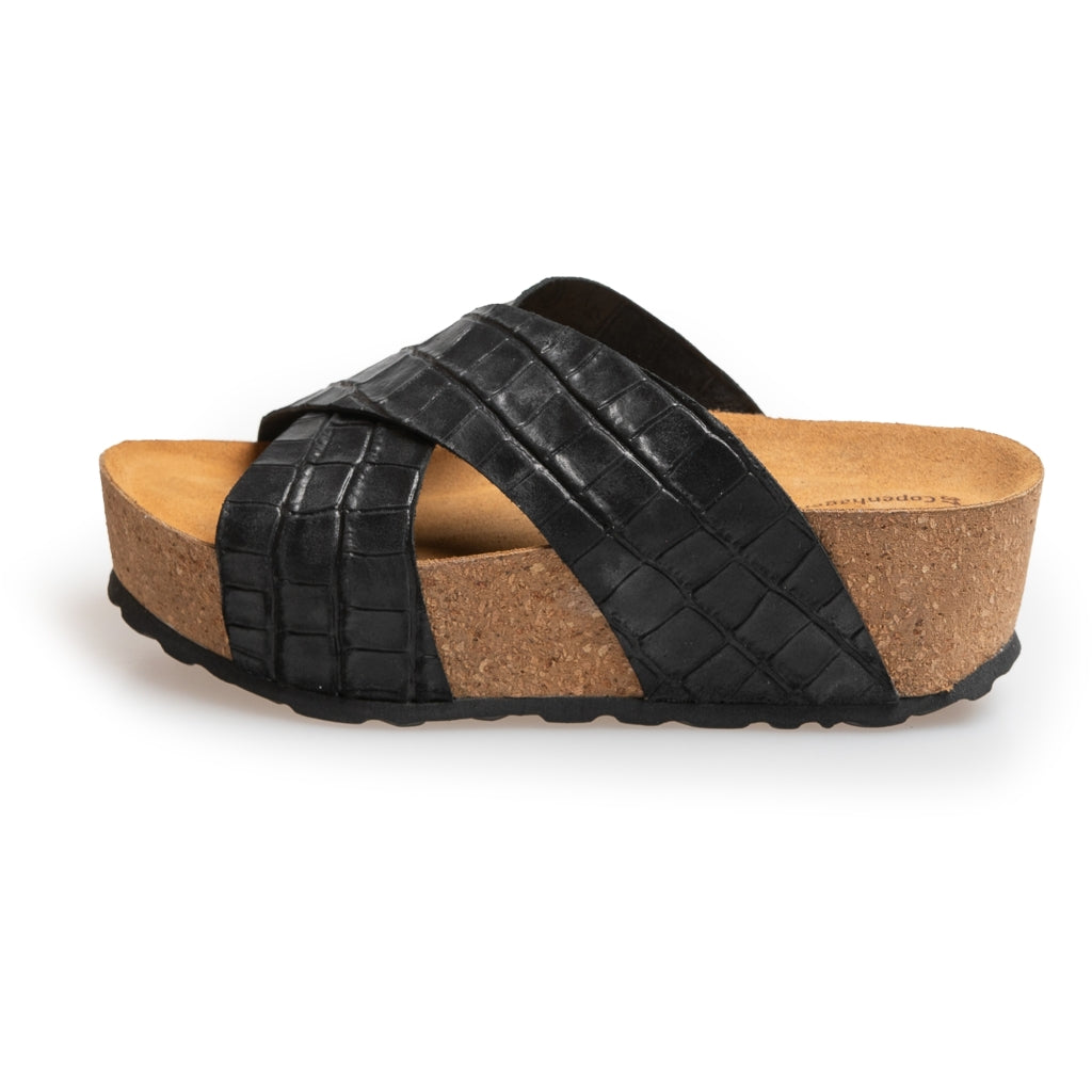 COPENHAGEN SHOES COCO - BLACK |   |  Sandalen met sleehak |  Dames