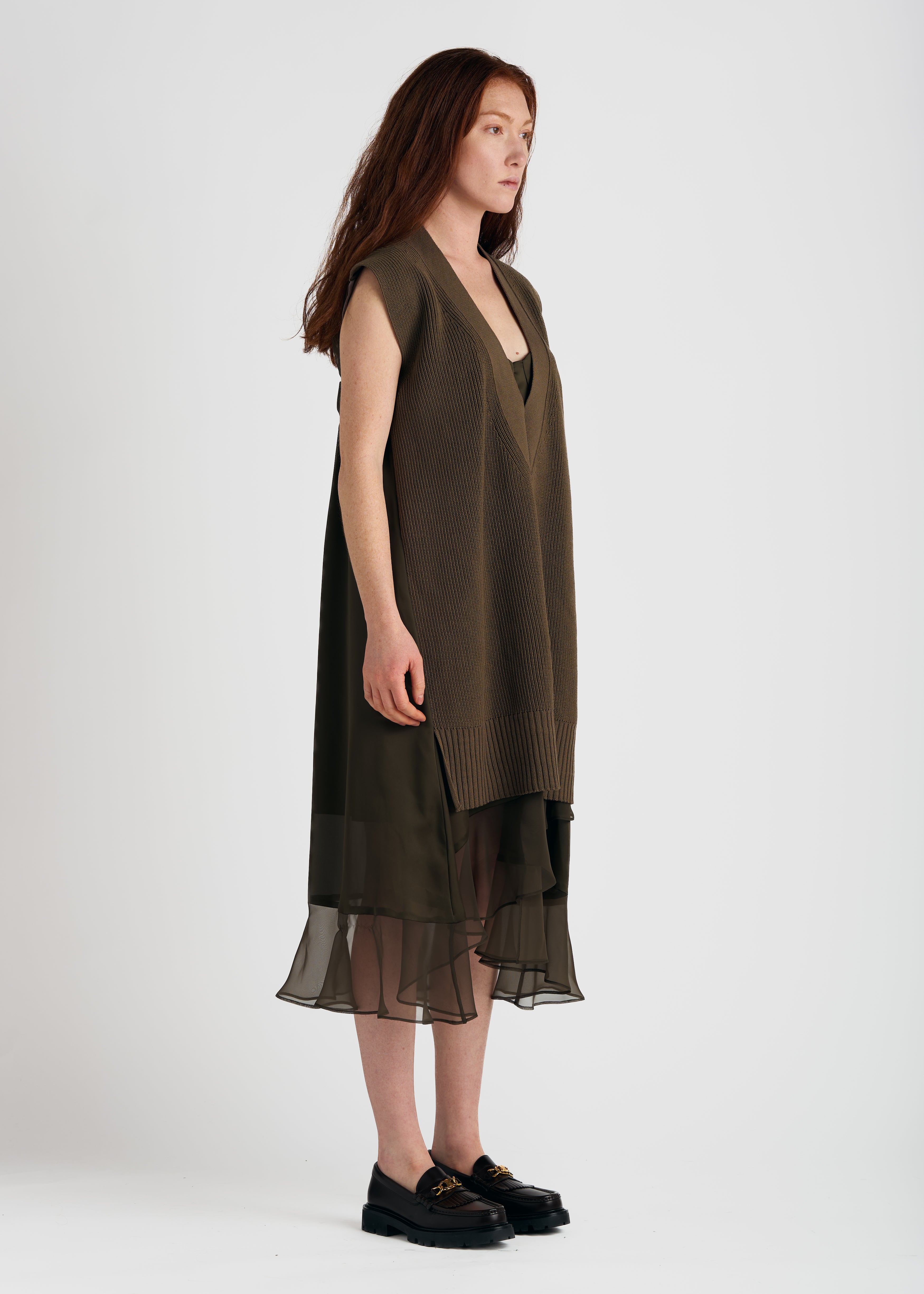 Sacai | Knit x Satin Dress - MAX