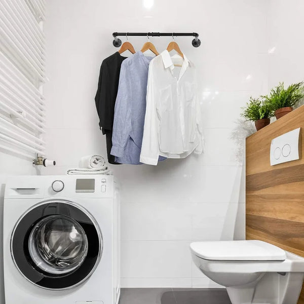 wall-mounted metal clothes rack