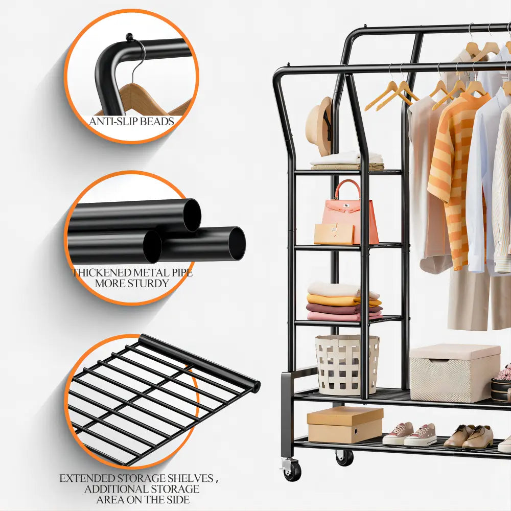 Detail of Raybee rolling clothes drying rack