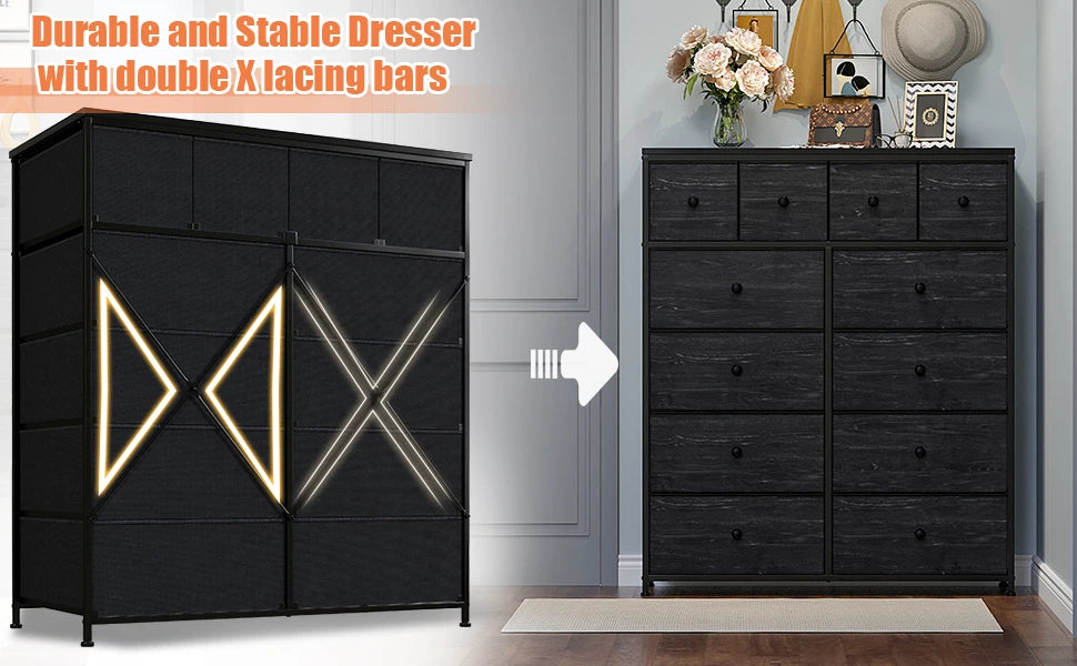 Enhomee dresser with double X bars